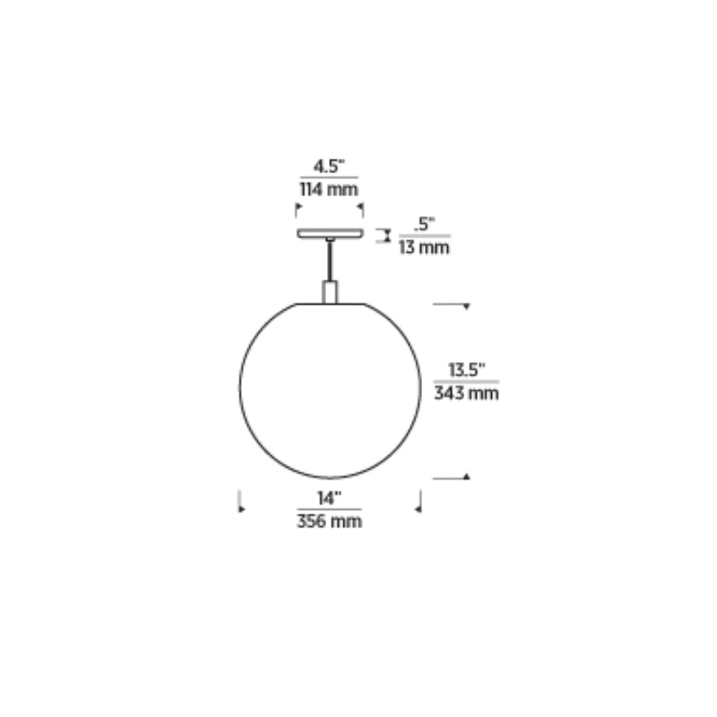Visual Comfort 700TDPLNP Palona 1-lt 14" LED Line Voltage Pendant