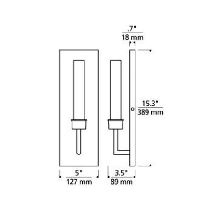 Tech 700WSLNG1 Linger 1-lt 15" Tall LED Wall Light