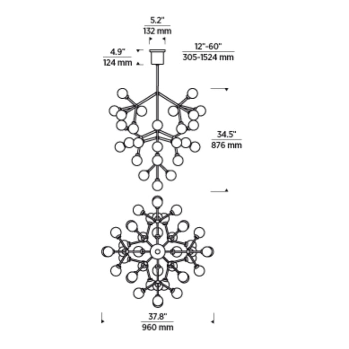 Tech 700MRAG Mara Grande 45-lt 33" LED Chandelier