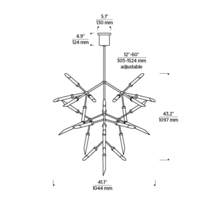 Tech 700SPRG Spur Grande 45-lt 41" LED Chandelier