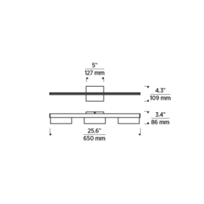 Tech 700BCTRS3 Tris 3-lt 26" LED Bath Light