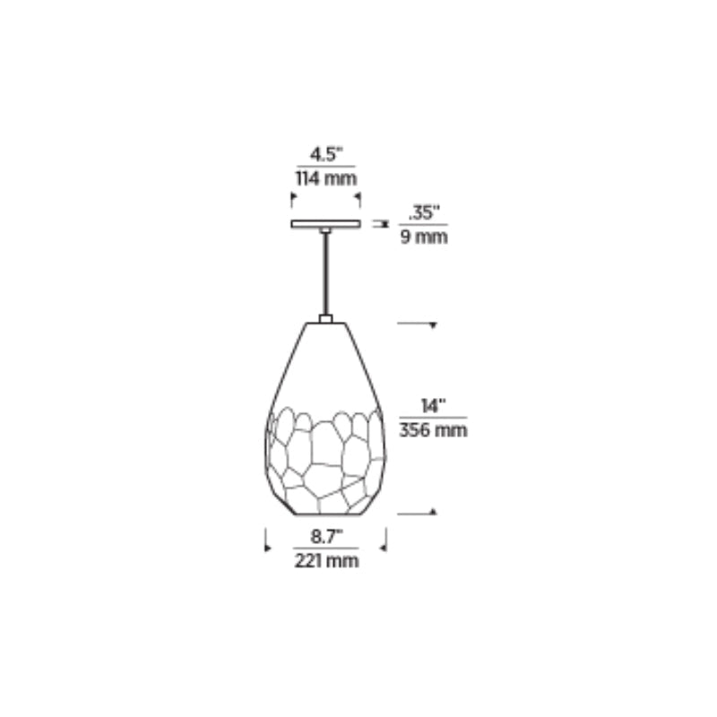 Visual Comfort 700TDBRLG Briolette Grande 1-lt 9" LED Line Voltage Pendant