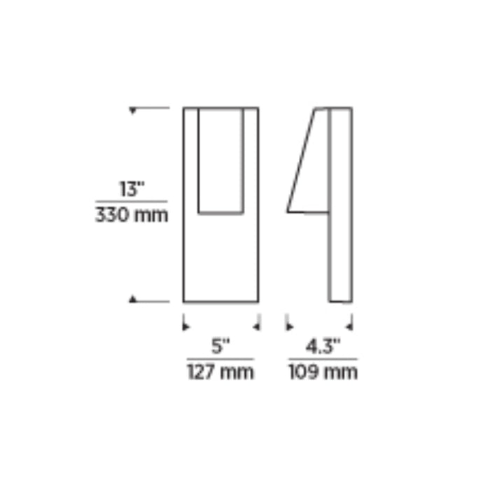 Tech 700WSPEAK Peak 13" Tall LED Outdoor Wall Sconce