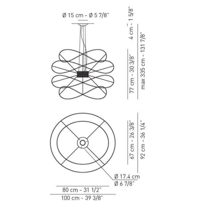 Axo USHOOPS4 Hoops 4 2-lt 39" LED Pendant