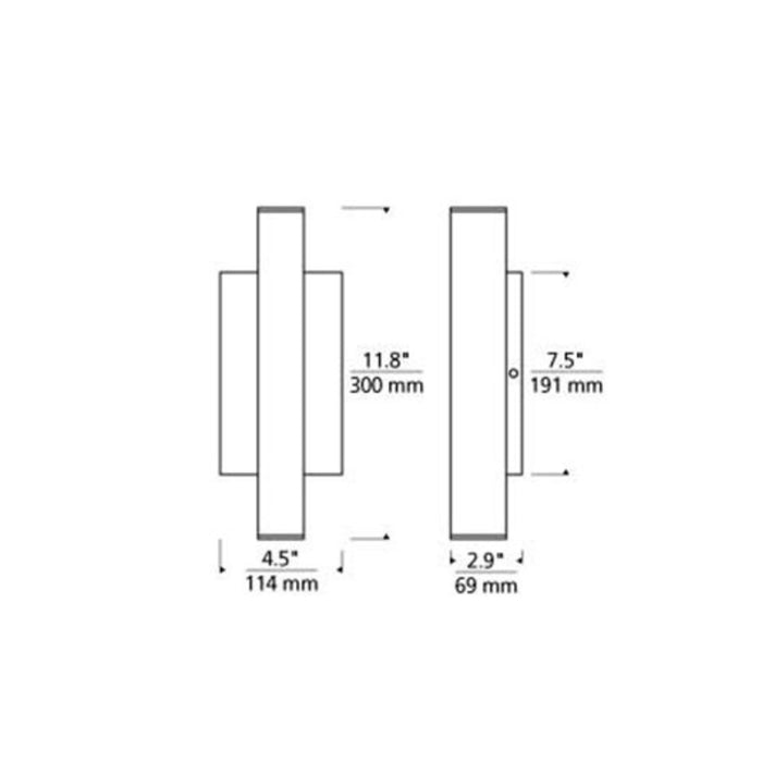 Tech 700OWCHA Chara 12" Tall LED Outdoor Wall Light