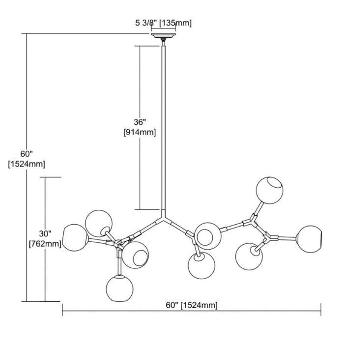 ELK D3564 Synapse 9-lt 60" Linear Chandelier