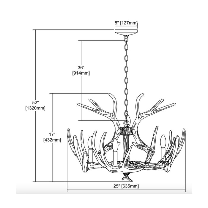 ELK D3317 Big Sky 6-lt 25" Chandelier