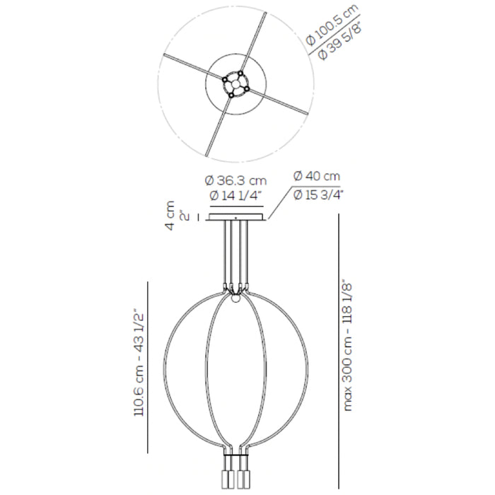 Axo USLIAIG4 Liaison 4-lt 40" LED Pendant