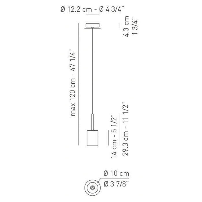 Axo USSPILLM Spillray M 1-lt 4" LED Pendant