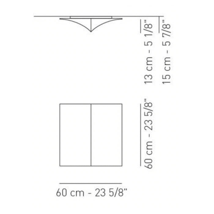 Axo UPNELS60 Nelly Straight 60 2-lt 24" Wall / Ceiling Light