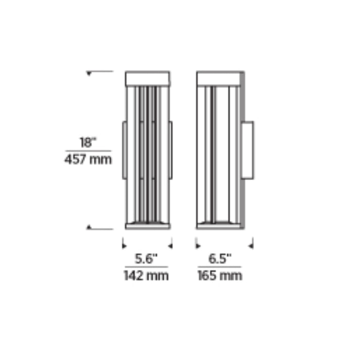 Tech 700OWTUR Turbo 18" Tall LED Outdoor Wall