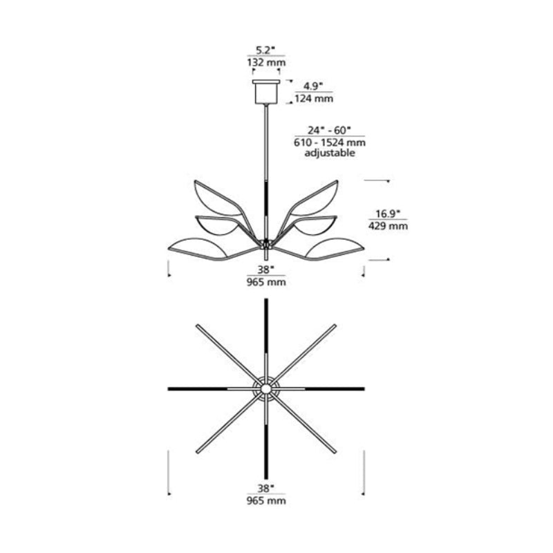 Tech 700BLT38 Belterra 12-lt 38" LED Chandelier