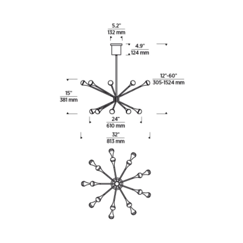 Visual Comfort 700LDY18 Lody 18-lt 32" LED Chandelier
