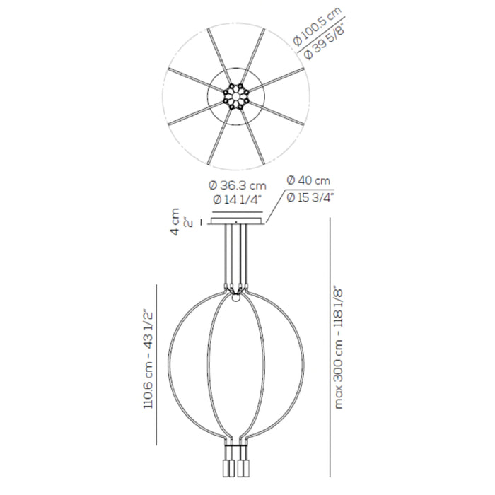 Axo USLIAIG8 Liaison 8-lt 40" LED Pendant