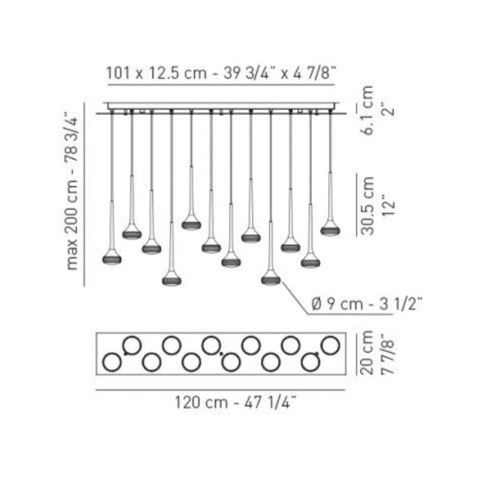 Axo USFAI12R Fairy 12-lt 47" LED Pendant