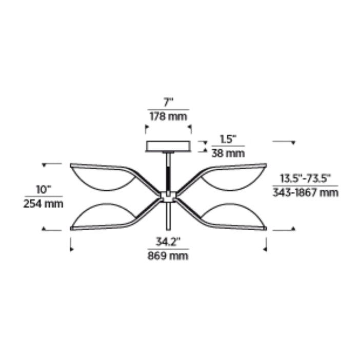 Tech 700BLT30 Belterra 30 34" LED Flushmount/Chandelier