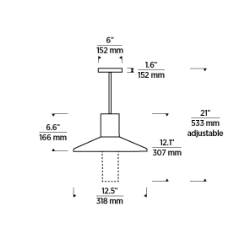 Visual Comfort 700OPASH Ash 13" LED Outdoor Pendant