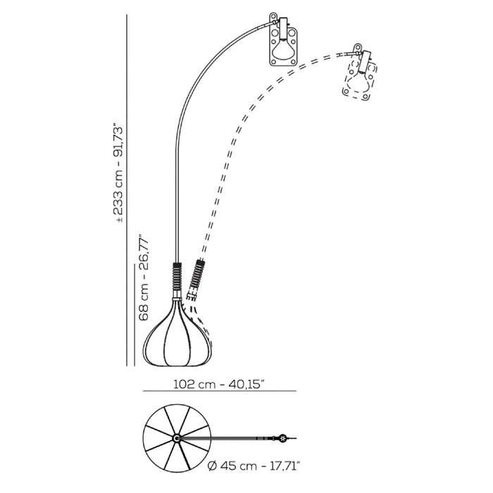 Axo UTBUL-BO BUL-BO 1-lt 92" Tall LED Floor Lamp