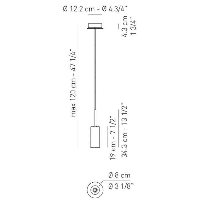 Axo USSPILLP Spillray P 1-lt 3" Pendant