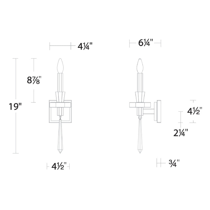 Schonbek S9319 Amadeus 1-lt 19" Tall Wall Sconce