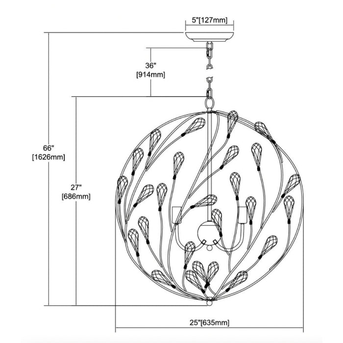 ELK 18258 Crislett 6-lt 25" Chandelier