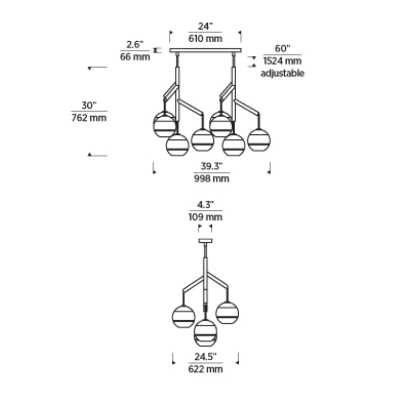 Visual Comfort 700SDNMPL2 Sedona Double 8-lt 39" LED Chandelier