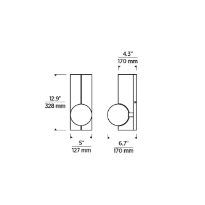 Tech 700WSOBL Orbel 13" Tall LED Wall Light