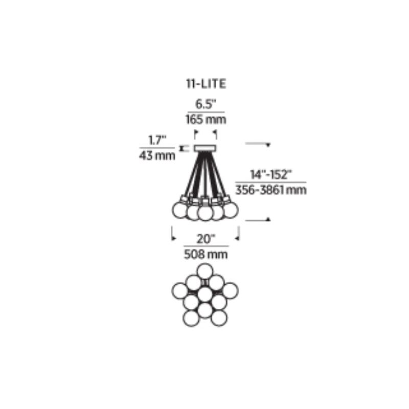 Visual Comfort 700TDMINAP11 Mina 11-lt 20" LED Line Voltage Pendant