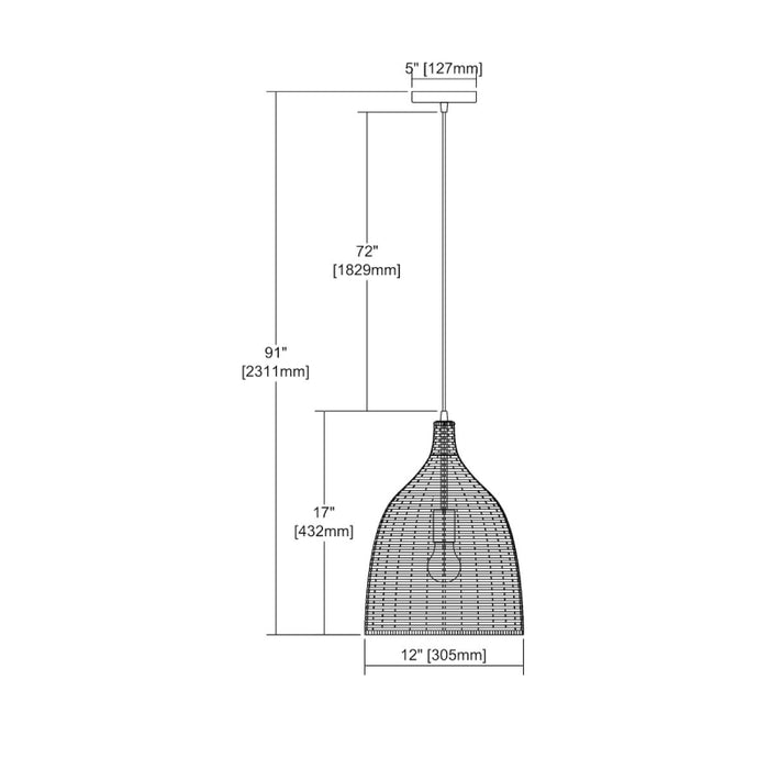 ELK 31643 Pleasant Fields 1-lt 12" Mini Pendant