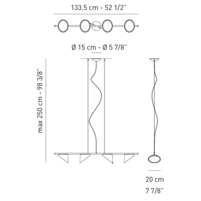 Axo USORCHI4 Orchid 4-lt 53" LED Suspension Light