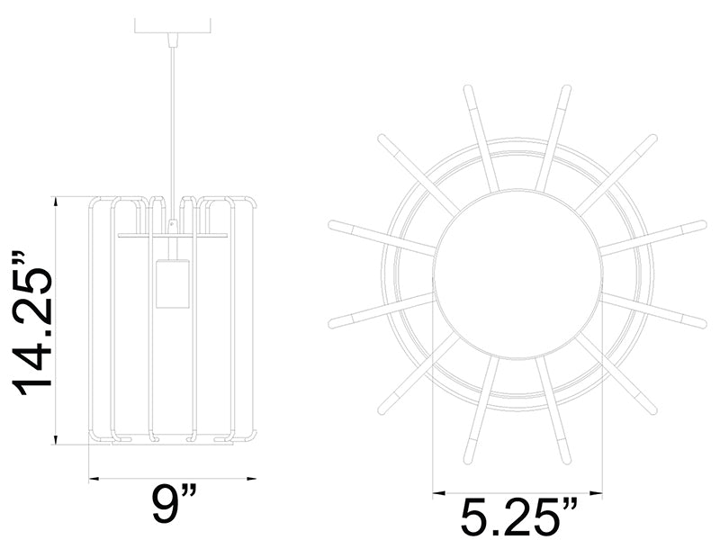 Access 23891 Wired 14.25??LED Vertical Cage Pendant