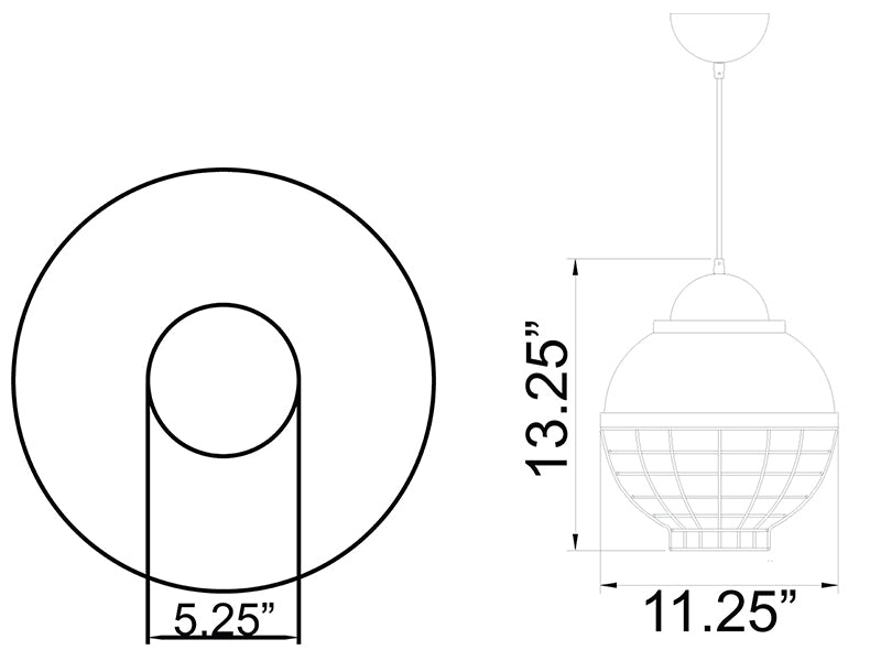 Access 24881 Dive 13.25" H LED Pendant with Bottom Cage