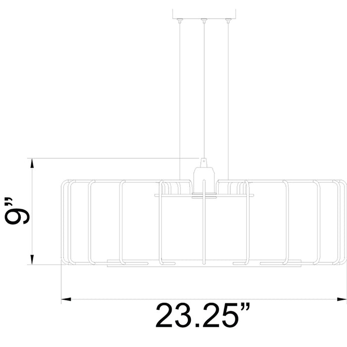 Access 23890 Wired 9?�H LED Horizontal Cage Pendant