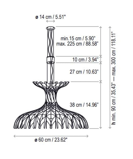 Bover Dome 60/02 1-lt 24" LED Pendant