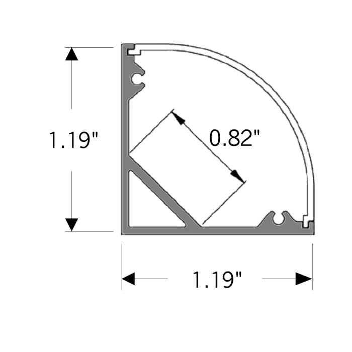 Core ALP100C Surface Mount LED Aluminum Profile - 48 Inches