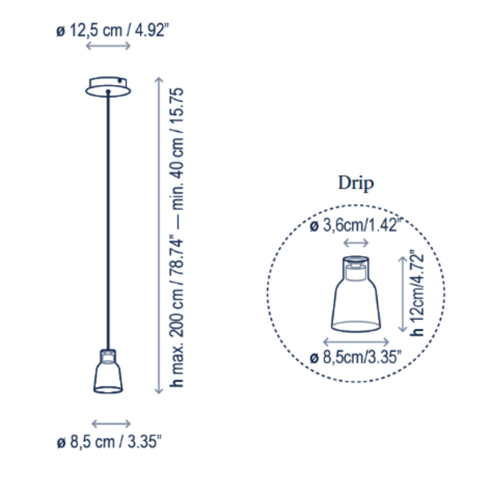 Bover Drip S/01L 1-lt 3" LED Pendant