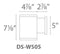 WAC DS-WS05 Tube Architectural 5" LED Color Changing Wall Mount, Single Sided