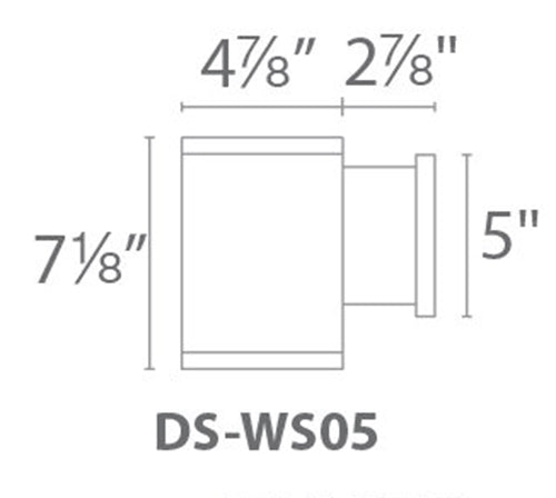 WAC DS-WS05 Tube Architectural 5" LED Color Changing Wall Mount, Single Sided
