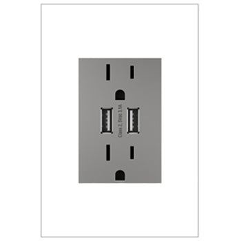 Adorne ARTRUSB153 3.1A Dual USB Outlet Module, Type A, Plus-Size
