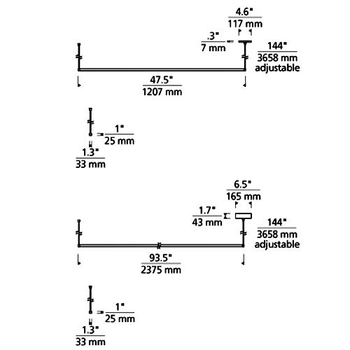 Tech 700LSDYNAS8 Dyna 94" LED Linear Suspension, Surface