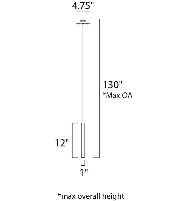 ET2 E10001 Flute 1" Wide LED Pendant