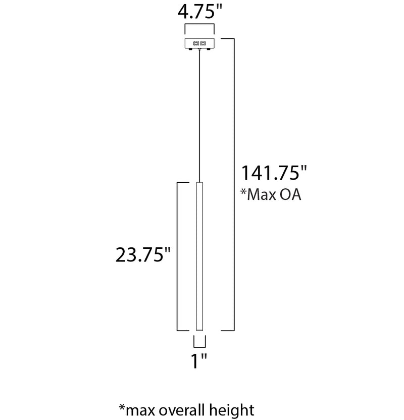 ET2 E10002 Flute 1" Wide LED Pendant