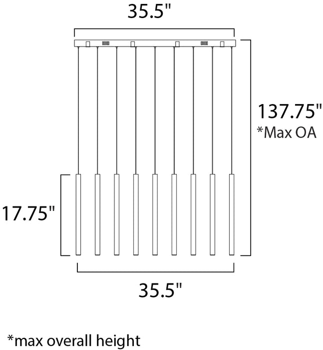 ET2 E10010 Flute 18" Tall LED Pendant