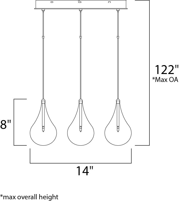 ET2 E20116 Larmes 9-lt Pendant