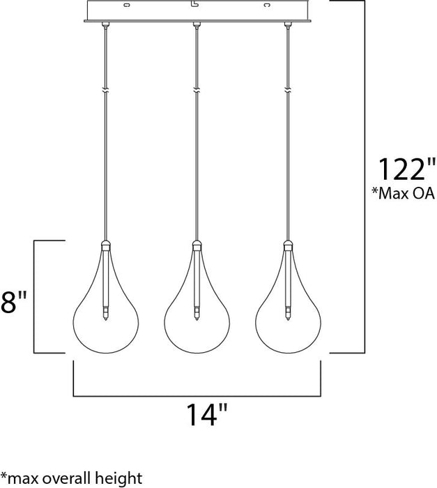 ET2 E20116 Larmes 9-lt Pendant