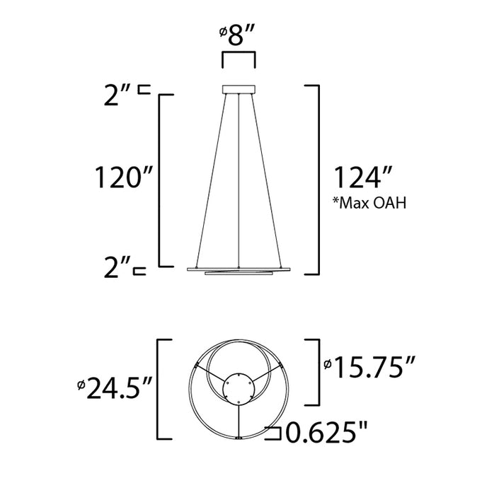 ET2 E21325 Cycle 1-lt LED Pendant - Black