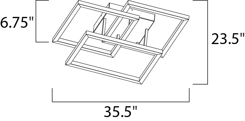 ET2 E21513 Traverse 12-lt LED Flush Mount - Champagne
