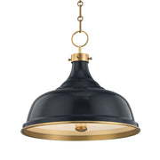 Hudson Valley MDS300 Painted No. 1 3-lt 18" Pendant - Aged Brass/Darkest Blue