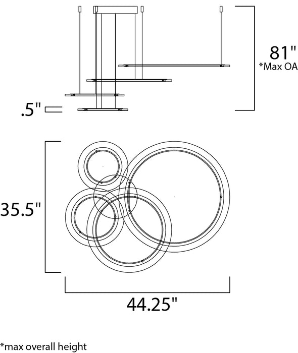 ET2 E22662 Saturn II 4-lt LED Pendant