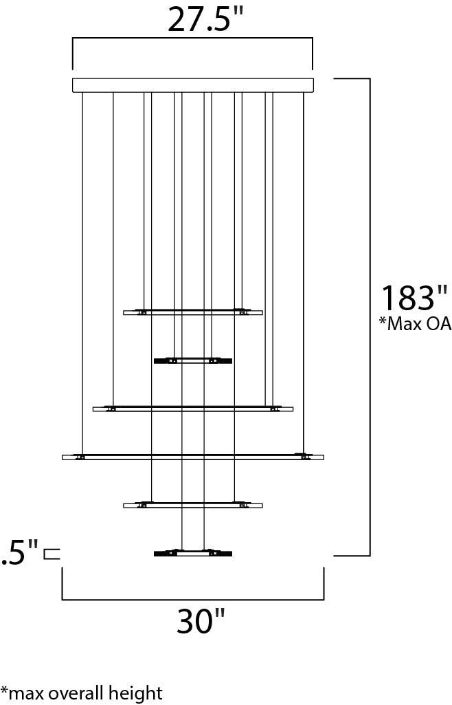 ET2 E22664 Saturn II 6-lt LED Pendant